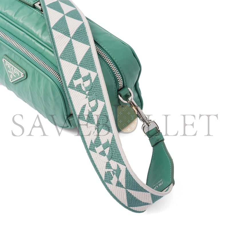 PRADA NAPPA ANTIQUE LEATHER MULTI-POCKET SHOULDER BAG 1BH198  (22*10.5*7cm) 